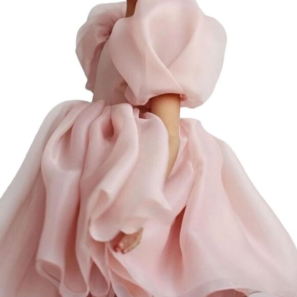 NNJXD | Blush | FLOWER GIRL PUFF SLEEVES ORGANZA DRESS - Picture 14 of 15